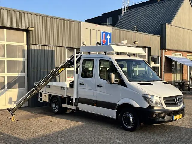 Mercedes-Benz Sprinter 513 CDI 366 Hiab Laadkraan 018T Trekhaak 2000 kg Airco 6 persoons uitvoering...
