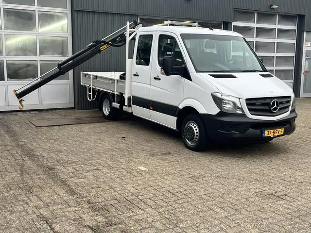 Mercedes-Benz Sprinter 513 CDI 130pk DC Laadkraan Hiab 017T Airco Trekhaak 2000kg Open laadbak Euro...
