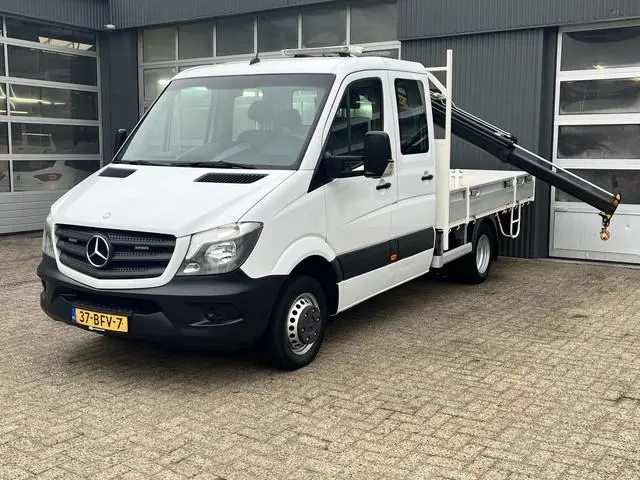 Mercedes-Benz Sprinter 513 CDI 130pk DC Laadkraan Hiab 017T Airco Trekhaak 2000kg Open laadbak Euro...