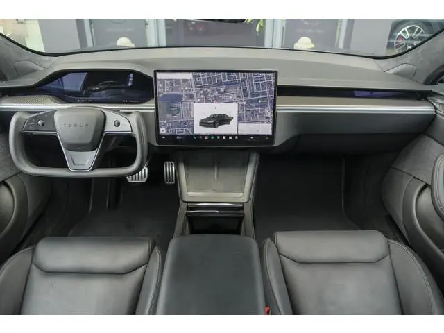 Tesla Model S Plaid 1020pk Yoke stuur FSD *BTW* *SOH 87%* Panoramadak Full Self Drive NLauto 21' LMV