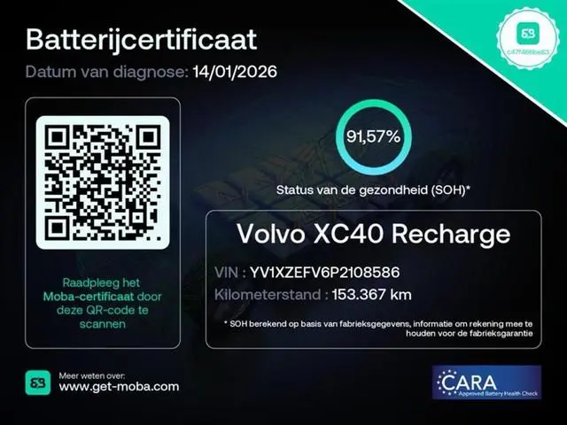 Volvo XC40 Recharge Core 70 kWh | SOH 91.5% | Apple Carplay | Trekhaak | Stoel/Stuurverw.