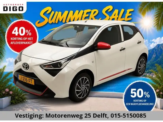 Toyota Aygo 1.0 VVT-i CORAL RED PACK 1e EIG. GARANTIE 7-2030* AIRCO. CARPLAY NAVI.PRIVACY GLASS. COM...
