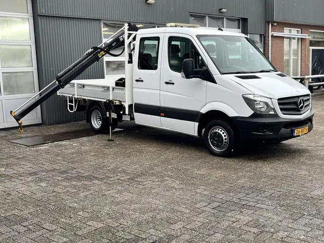 Mercedes-Benz Sprinter 513 cdi 130pk DC Laadkraan Hiab 017T Airco Trekhaak 2000kg Open laadbak Euro...