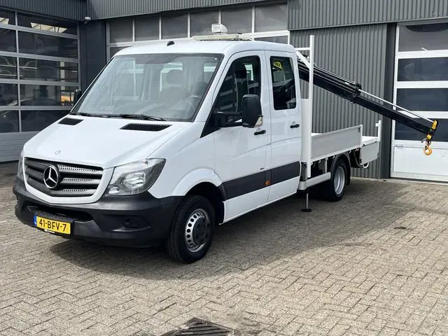 Mercedes-Benz Sprinter 513 CDI 130pk DC Laadkraan Hiab 017T Airco Trekhaak 2000kg Open laadbak Euro...