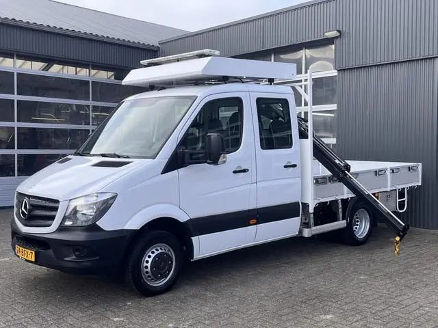 Mercedes-Benz Sprinter 513 CDI Hiab Laadkraan 018T Trekhaak 2000 kg Airco 6 persoons uitvoering Open...