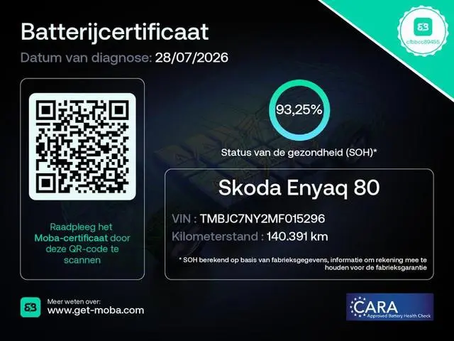 Skoda Enyaq iV 80 | SOH 93,25 % | Trekhaak | Warmtepomp