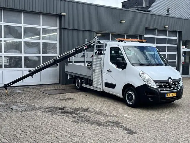 Renault Master T35 2.3 dCi Hiab Laadkraan T-CLX 013 Trekhaak 2500 kg Airco Cruise controle 2-Persoon...