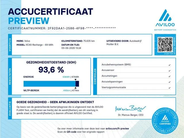 Volvo XC40 Recharge Plus | SOH 93.6% | Zwenkhaak | Camera | Stoel- en stuurwielverwarming |