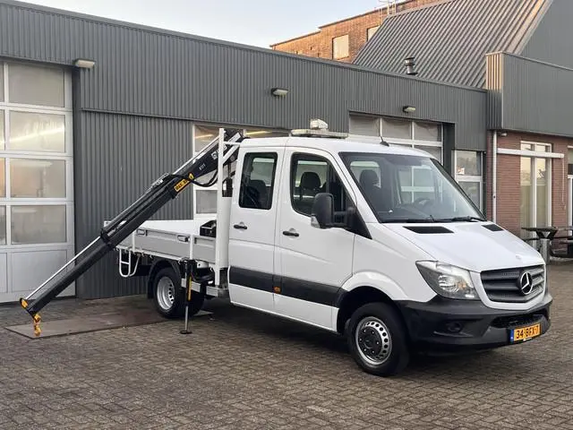 Mercedes-Benz Sprinter 513cdi 130pk DC Laadkraan Hiab 017T Airco Trekhaak 2000kg Open laadbak Euro 6...