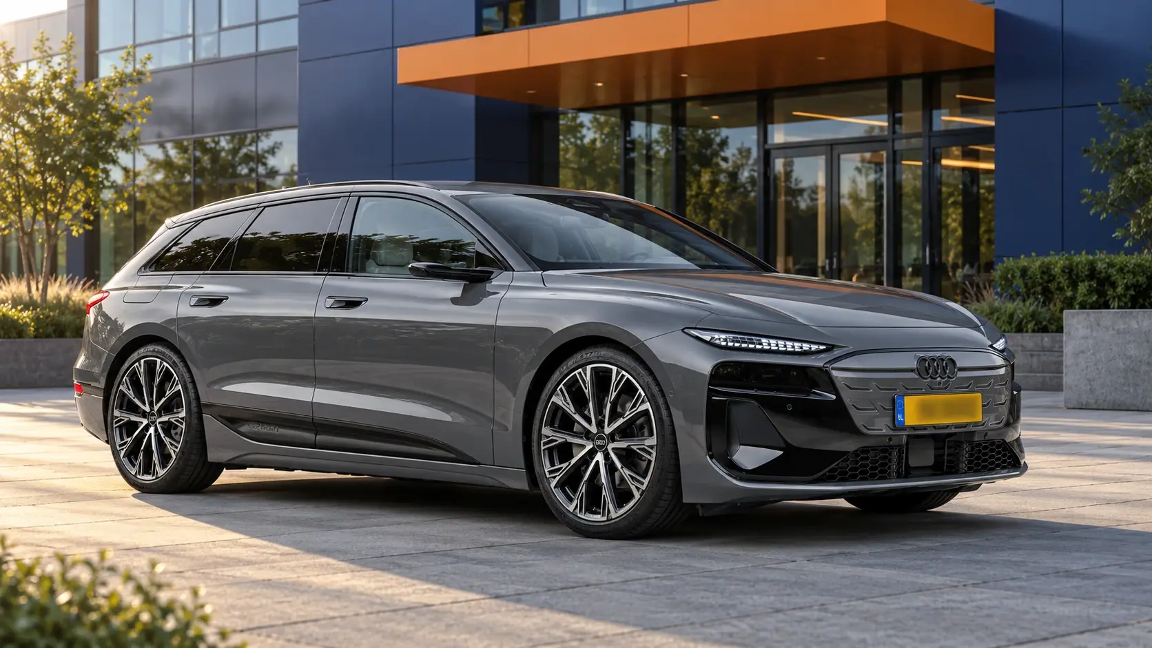 Audi A6 e-tron als Avant in grijs