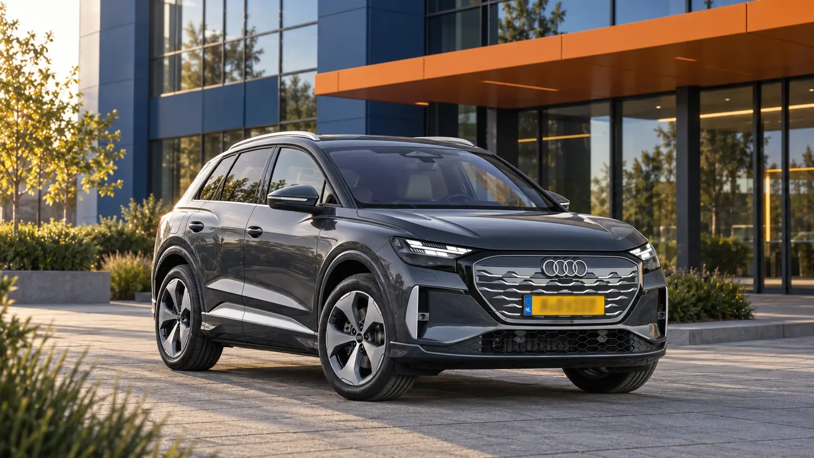 Audi Q4 e-tron SUV in grijs
