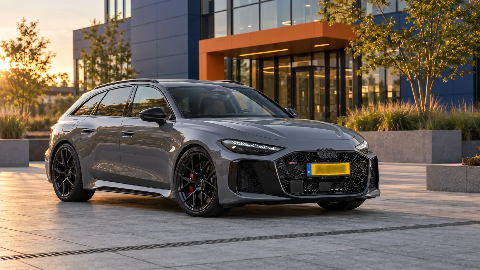 Audi RS5 Avant plug-inhybride in grijs
