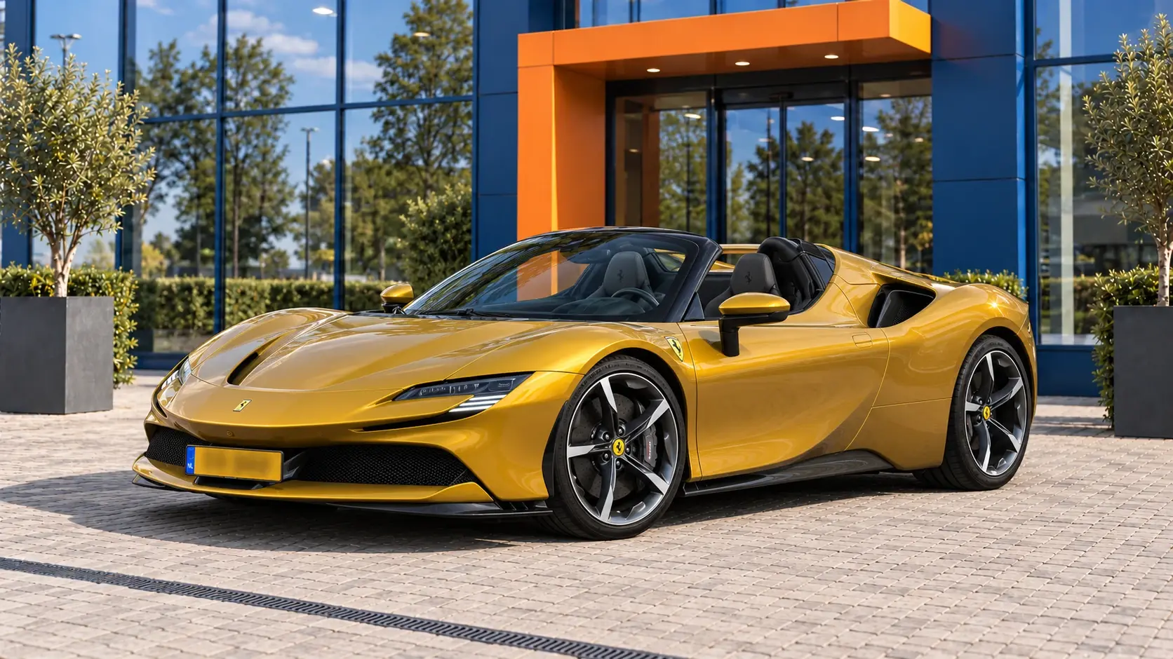 Ferrari SF90 Spider kopen: goudgele Spider