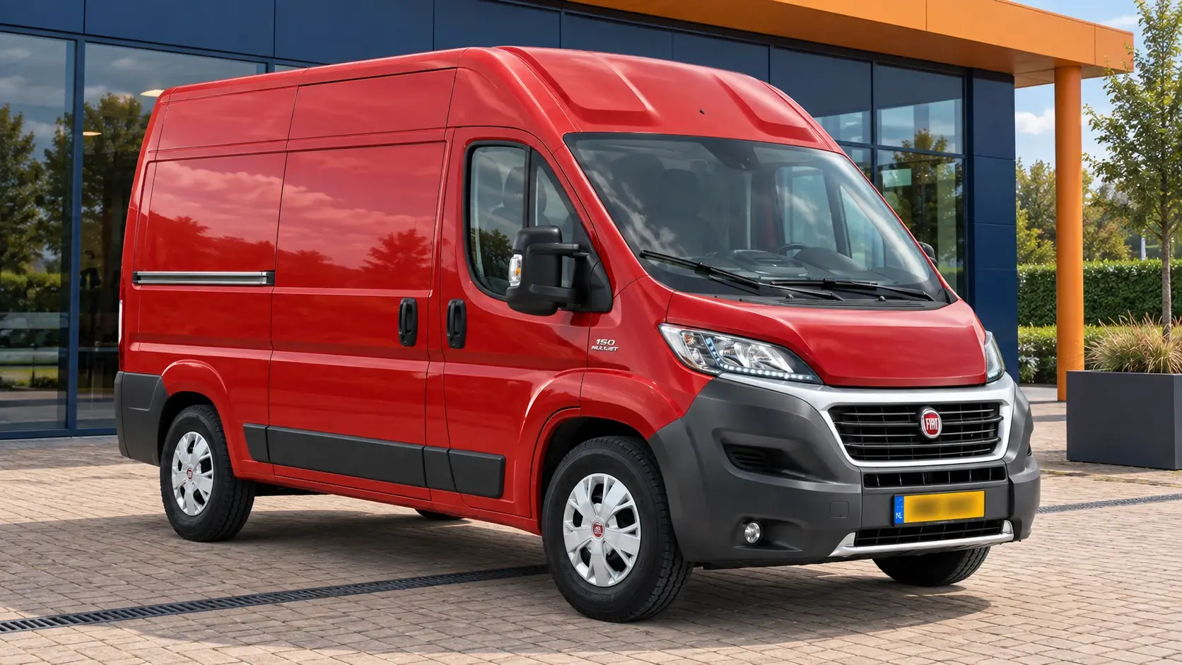 Fiat Ducato kopen: rode gesloten bestelwagen