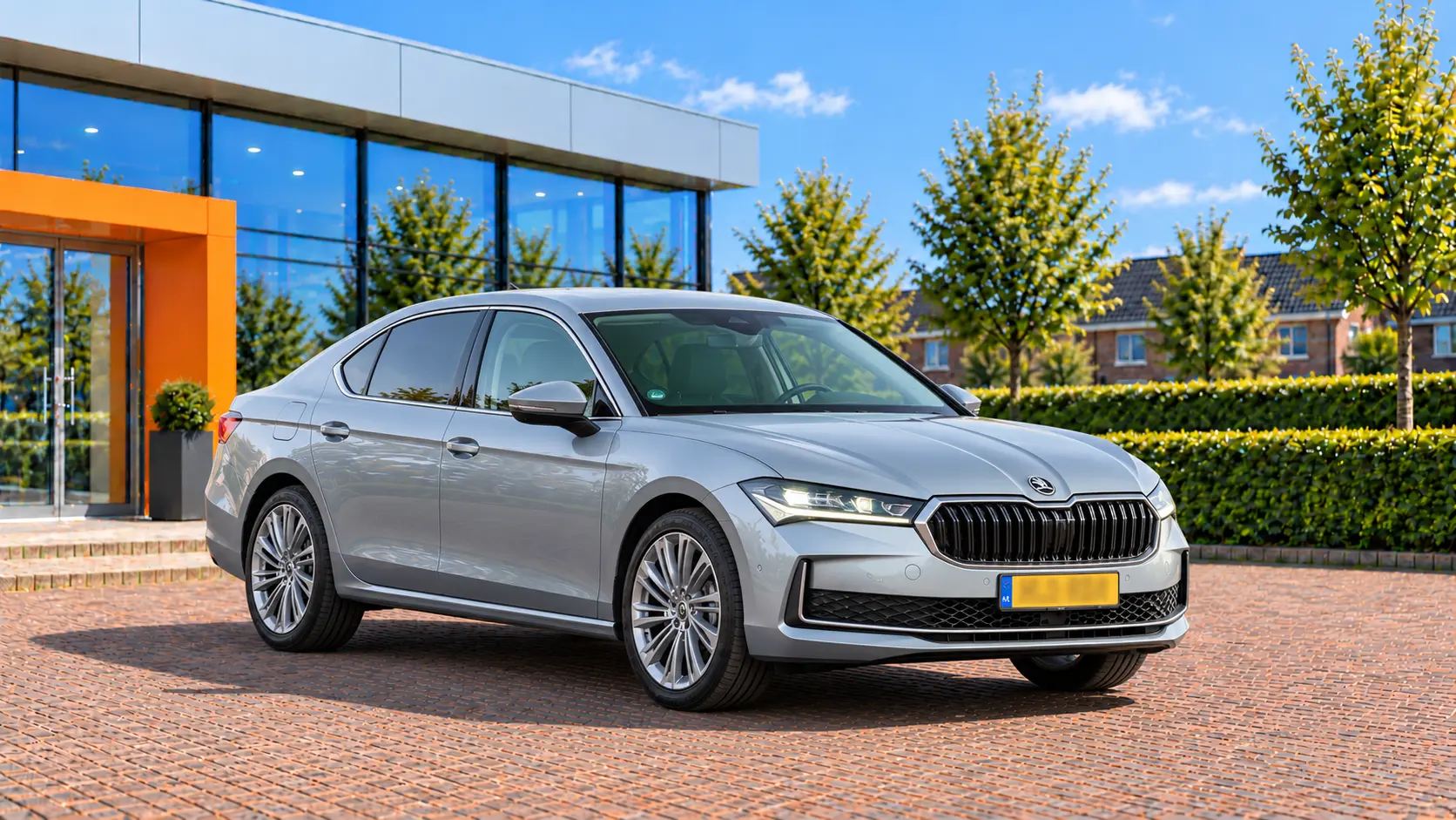 Skoda Superb van voren