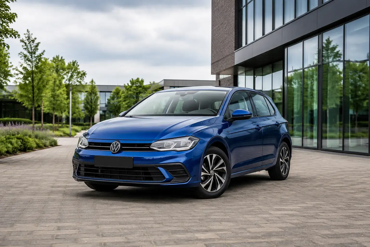 AI-sfeerimpressie van een Volkswagen Polo voor zakelijke financial lease