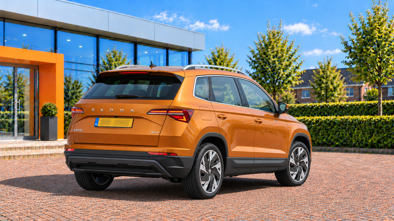 Skoda Karoq van achteren