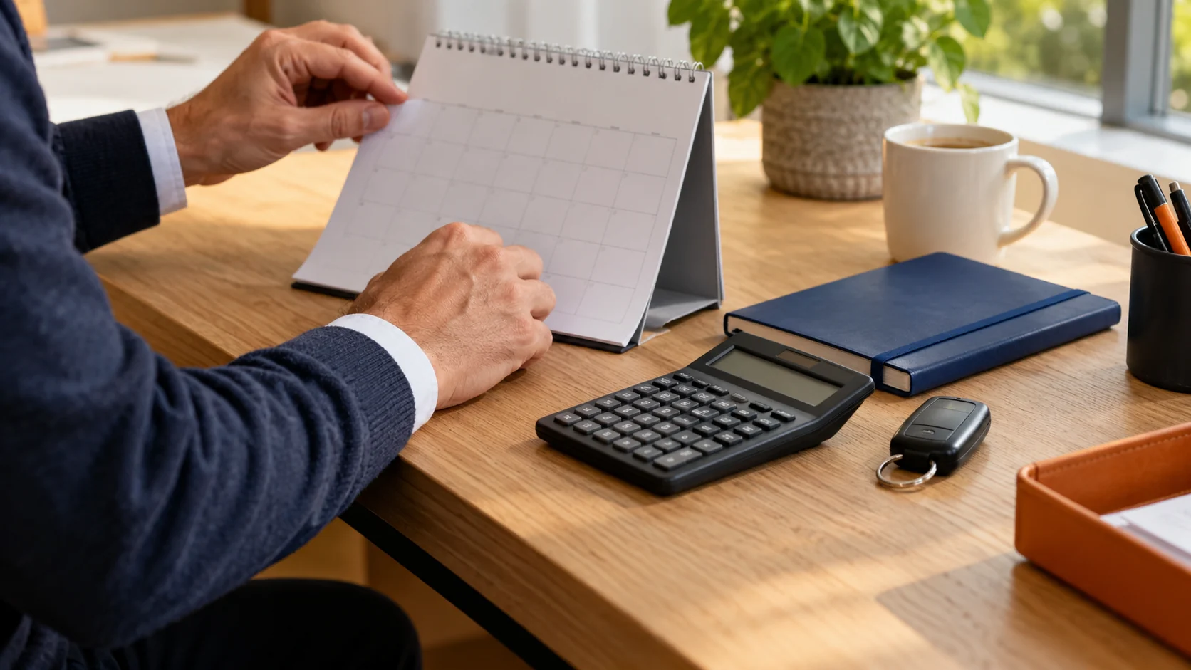 Maandlasten plannen met een kalender en calculator