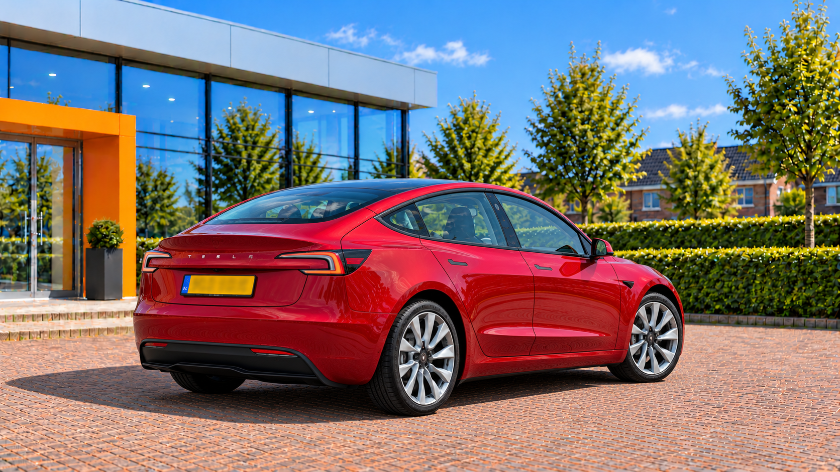 Tesla Model 3 van achteren
