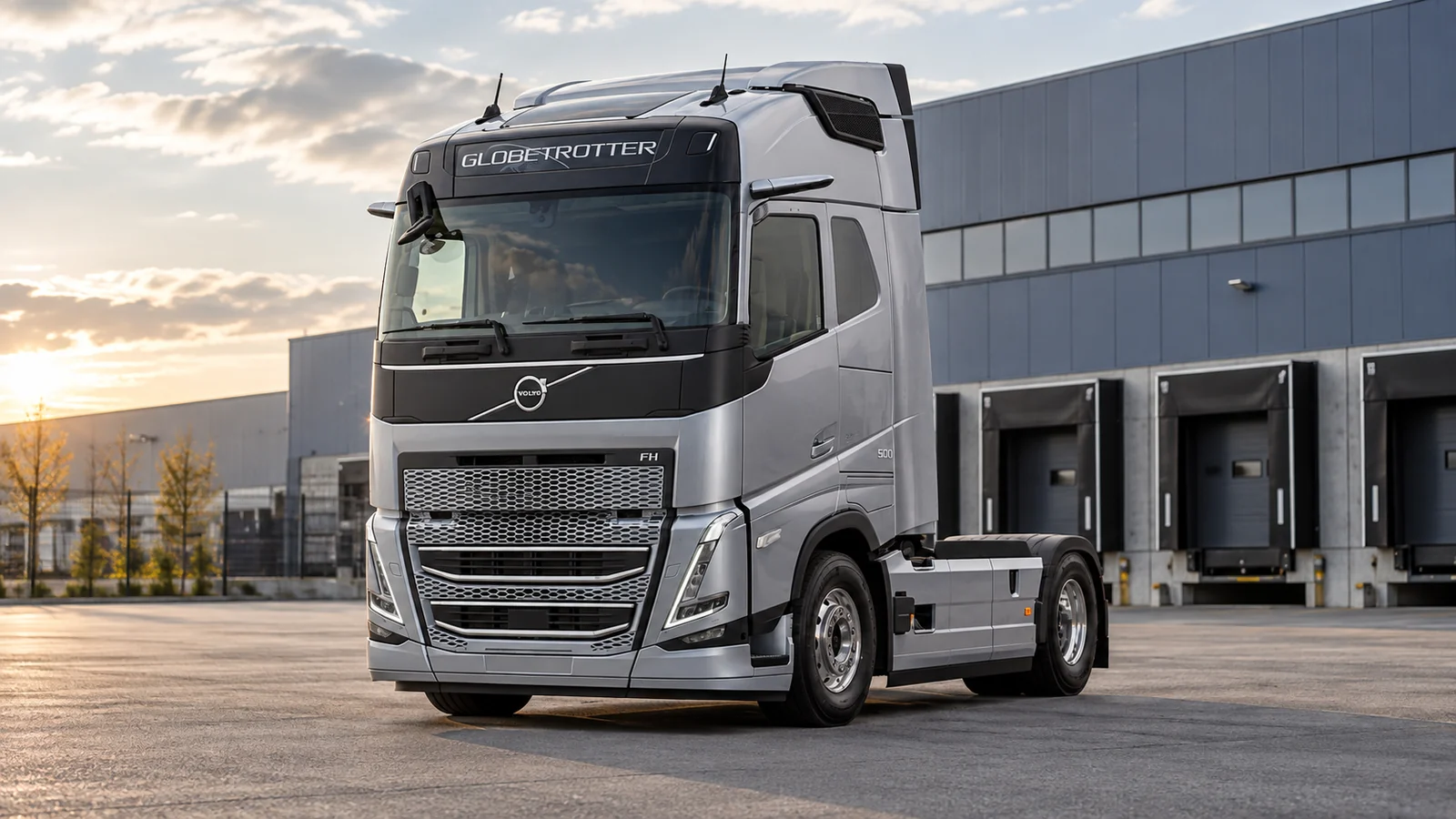 Volvo FH vrachtwagentrekker bij een logistiek bedrijf